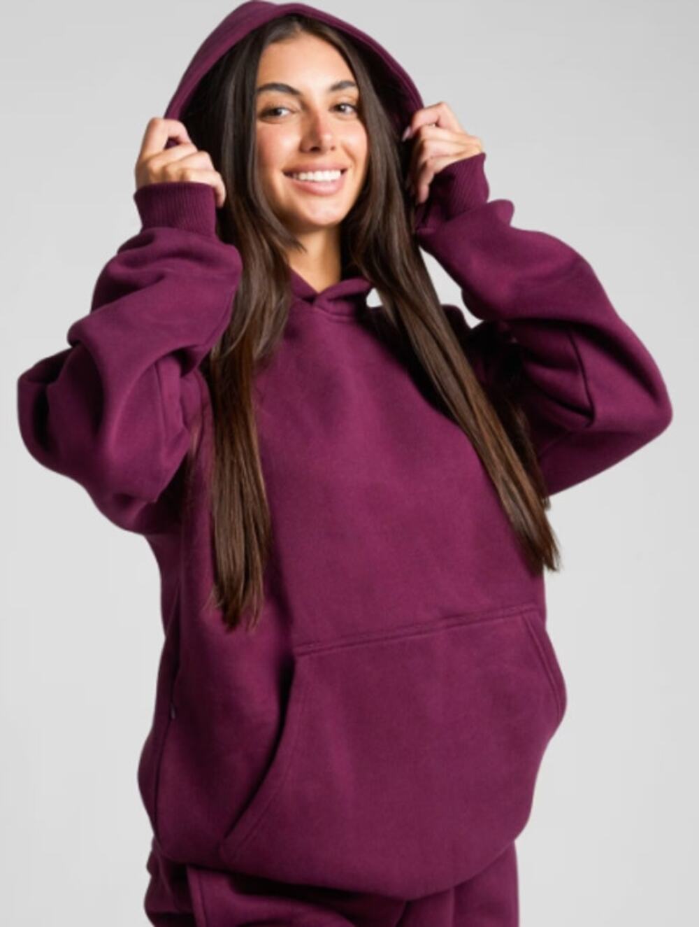 Comfrt Travel Essentials Hoodie-Plum Deep Purple-Large-Unisex-5 pockets-NEW